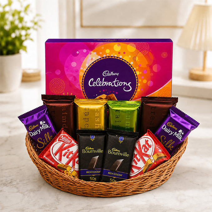 Cadbury Chocolate Gift Basket with Cadbury Calibration Collection