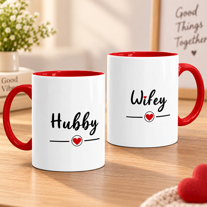 Ceramic Hubby Wifey Coffee Mug