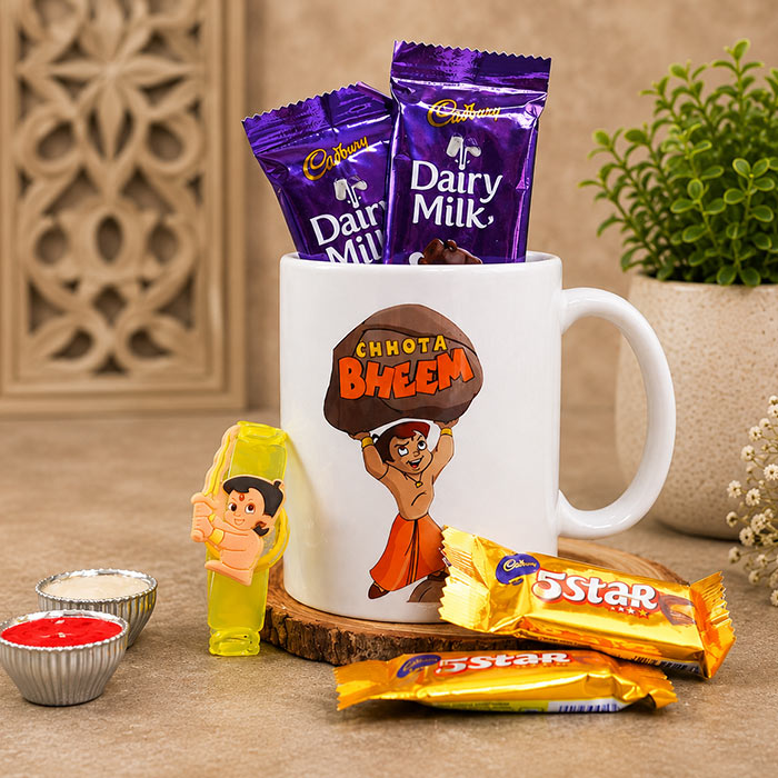 Chhota Bheem Rakhi With Lights N Mug Combo