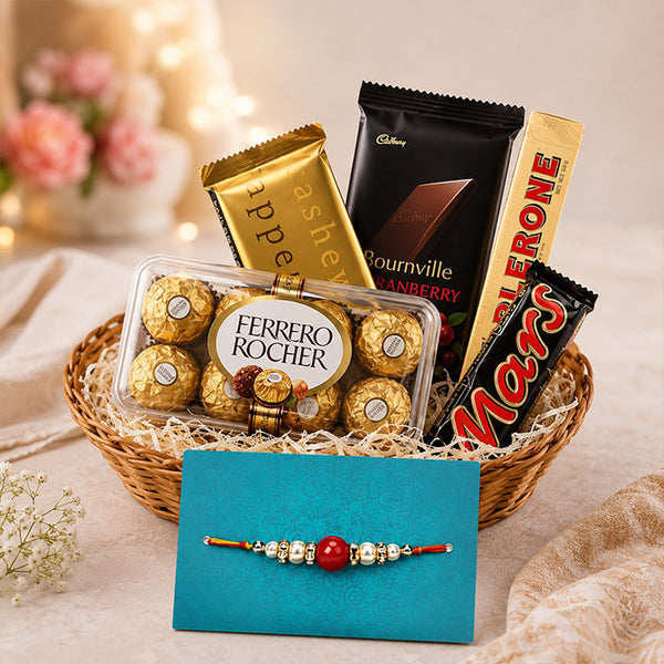 Chocolate Basket with Ferrero Rocher, Cadbury Temptations & Mars
