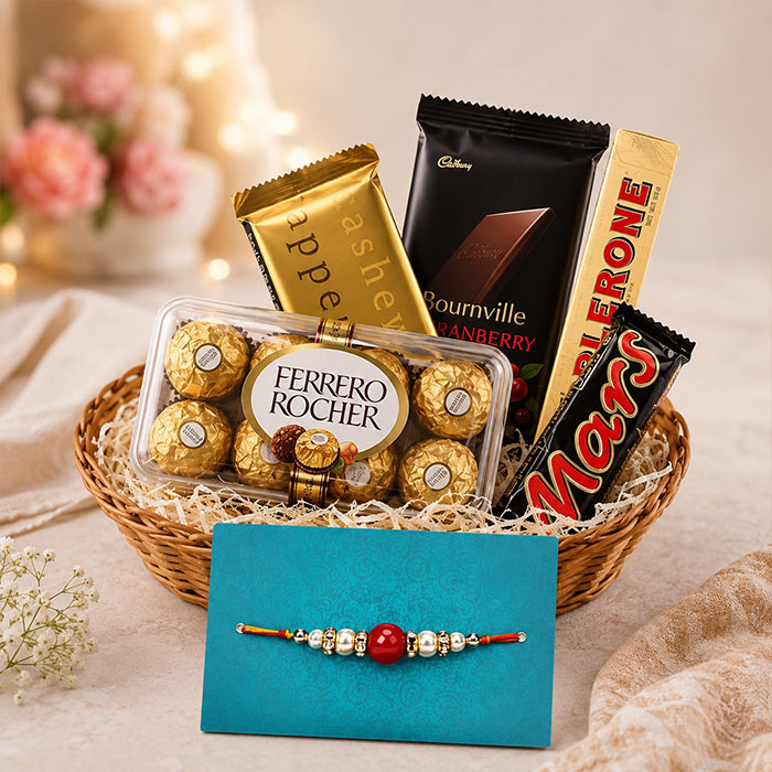 Chocolate Basket with Ferrero Rocher, Cadbury Temptations & Mars