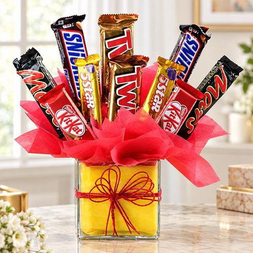 Chocolate Bouquet with 10 Assorted Chocolate Bars