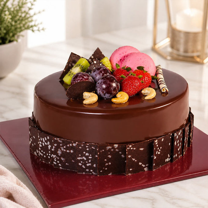 Chocolate Fudge Fruit Cake Half Kg - Cake Delivery in GiftsGhaziabad