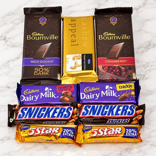 Chocolate Hamper with Bournville, Snickers & Fruit and Nut Chocolates
