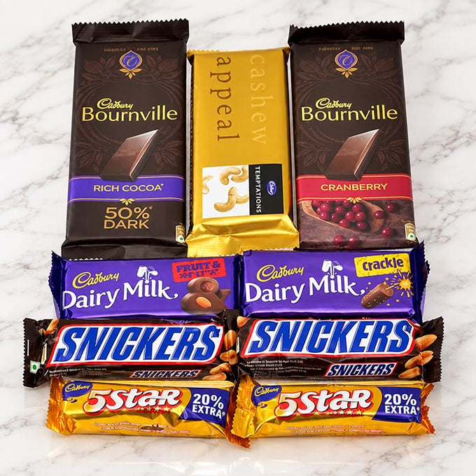 Chocolate Hamper with Bournville, Snickers & Fruit and Nut Chocolates