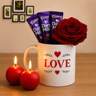Chocolate Rose Printed Mug Gift Set with Red Candles customer review image