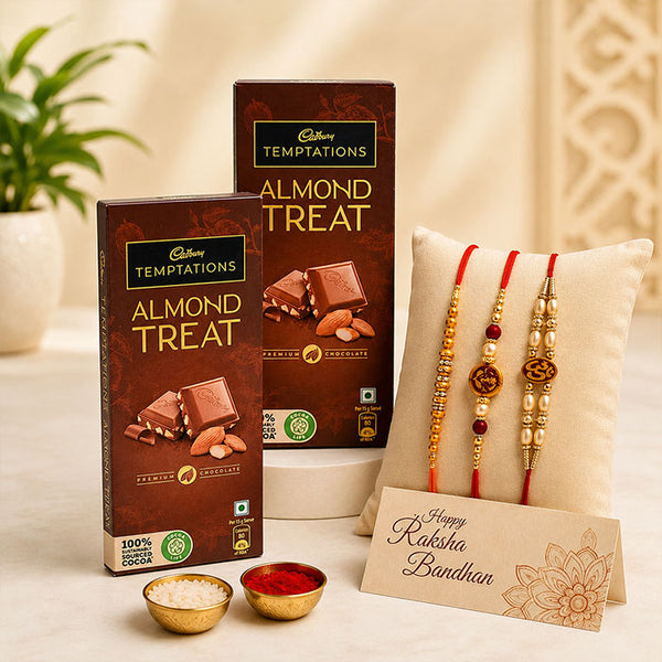 Chocolates With Auspicious Rudraksh Rakhi