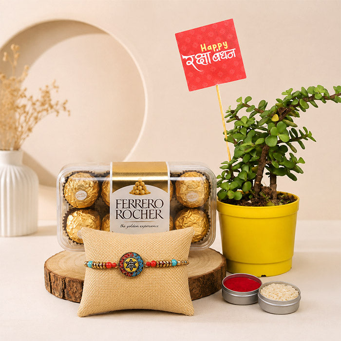 Chocolatey Jade Rakhi Combo Gift