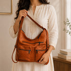 Cognac Luxe Multi-Pocket Hobo Crossbody Bag customer review image