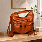 Cognac Luxe Multi-Pocket Hobo Crossbody Bag customer review image
