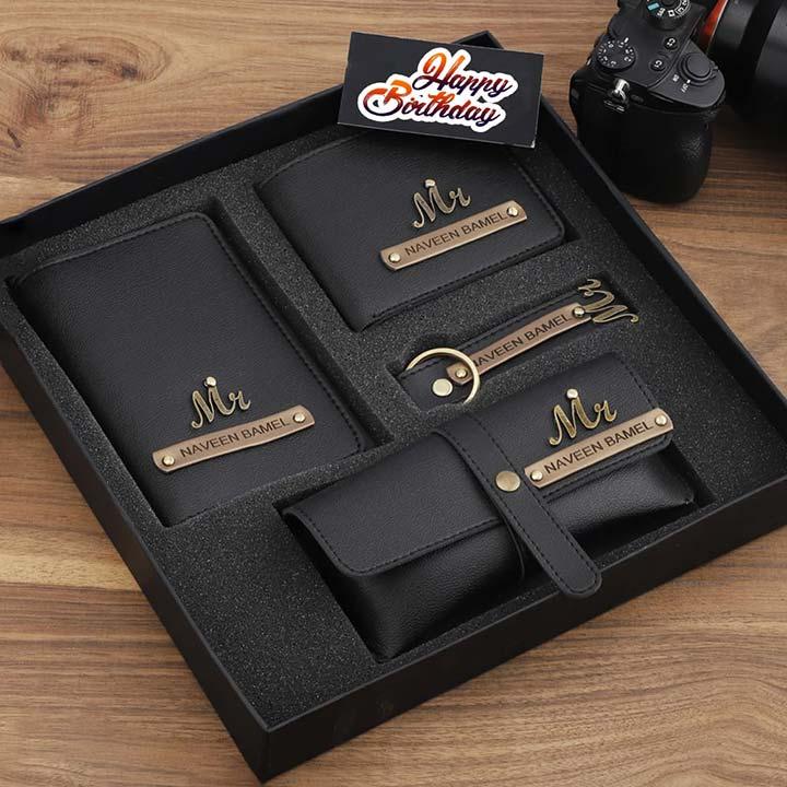 Combo Of Wallet, Passport Cover, Eyewear Case And Keychain