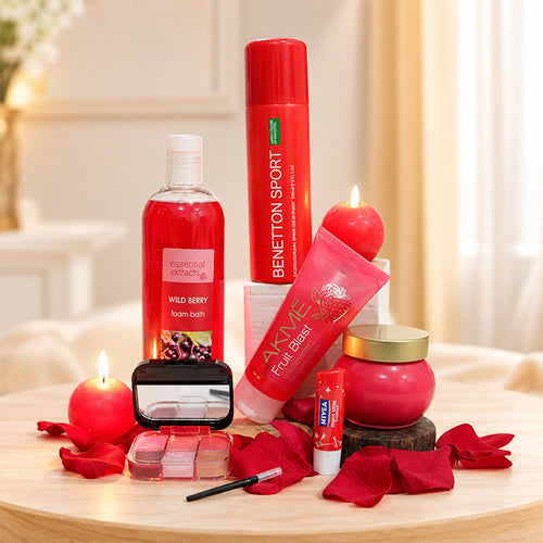 Cosmetic Beauty Hamper with Face Wash, Foam Bath & Deodorant