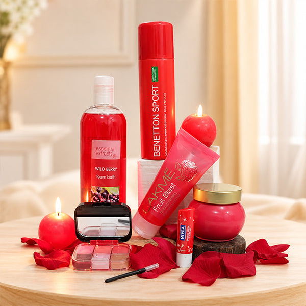 Cosmetic Beauty Hamper with Face Wash, Foam Bath & Deodorant