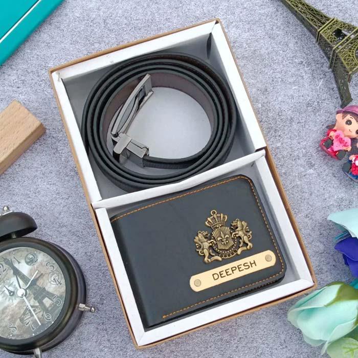 Customised Leather Wallet and Belt for him