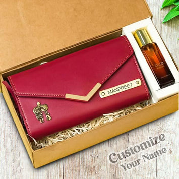 Personalised clutch and perfume gift for Mother's Day