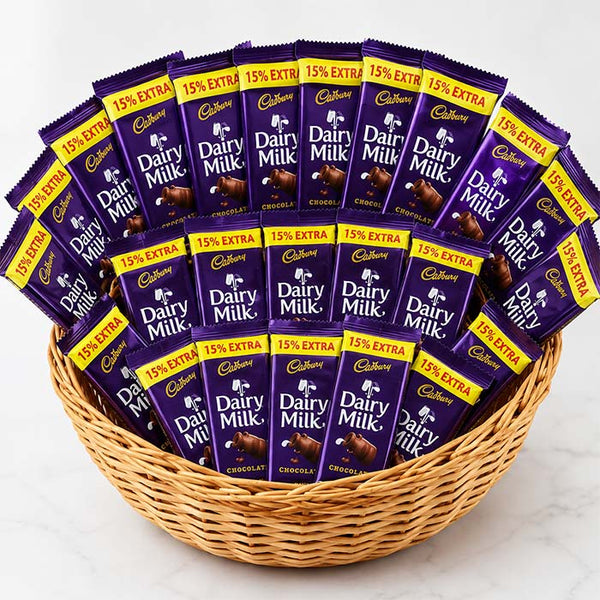 Dairy Milk Chocolate Basket with 25 Chocolates