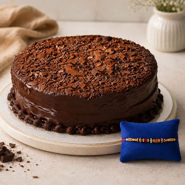 Dark Chocolate Cake with rakhi
