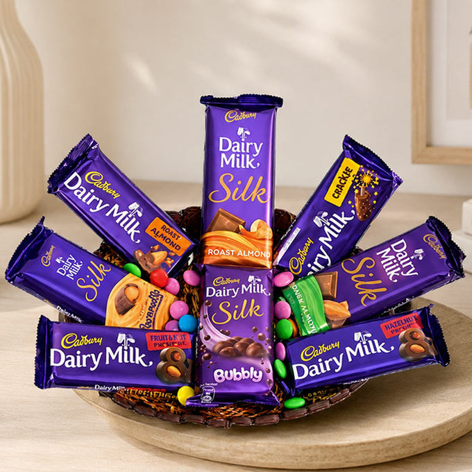 Cadbury Dairy Milk Silk & Gems Chocolate Basket