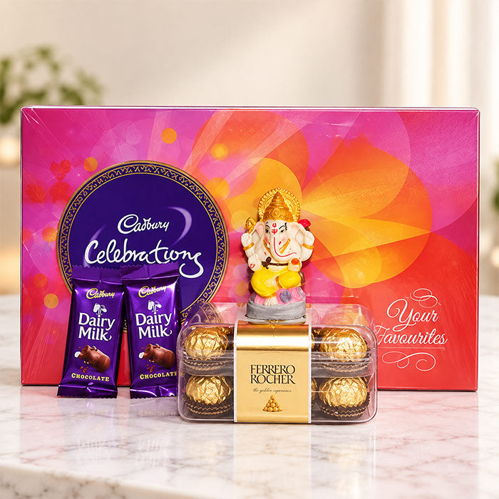Diwali Ganesha Hamper with 16 Rocher Chocolates