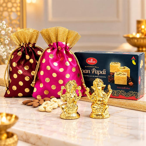 Diwali Ganesha Laxmi Hamper with Dry Fruits