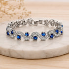 Elegant Blue Sapphire Crystal Wave Bracelet – Silver Plated Luxury Bracelet for Women customer review image