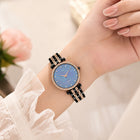 Elegant Rose Gold & Black Crystal Women's Analog Watch customer review image