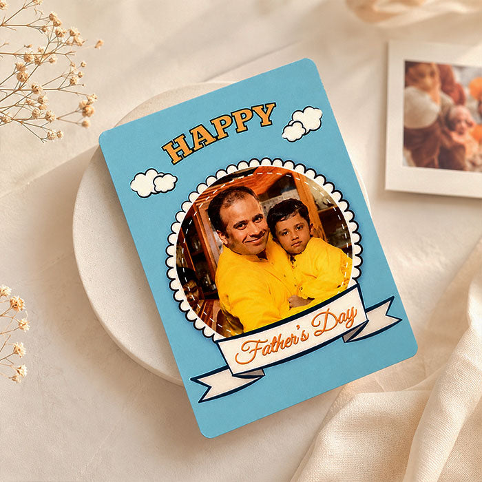 Father's Day Personalized “World’s Best Dad” Wooden Photo Magnet