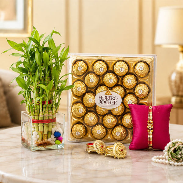 Ferrero Overloaded Rakhi Combo With Plant