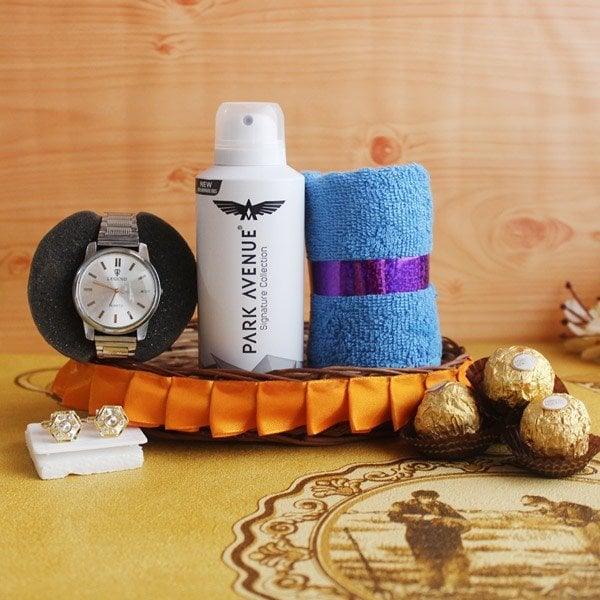 Men’s Wrist Watch with Deodorant and Ferrero Hamper