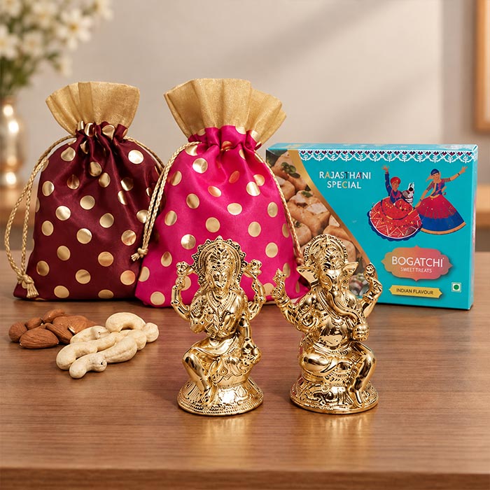 Ganesha Laxmi Gift Hamper with Soan Papdi