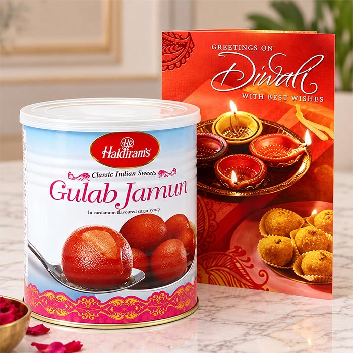 Gulab Jamun 1 Kg with Diwali Greeting Card