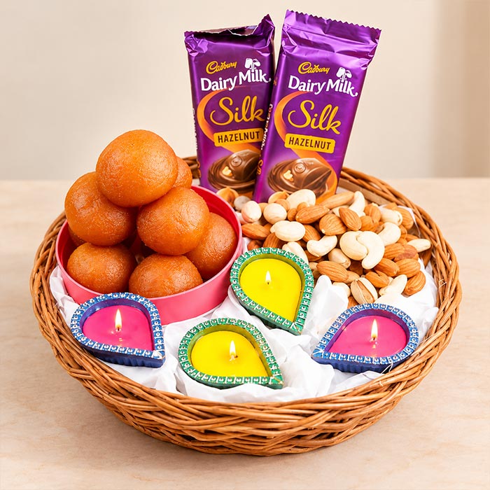 Gulab Jamun Gift Hamper with Dry Fruits & Chocolates