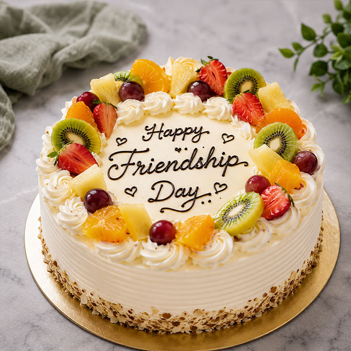 Half Kg Fresh Fruit Friendship Day Cake
