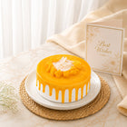 Half Kg Mango Drip Cake with Best Wishes Greeting Card customer review image