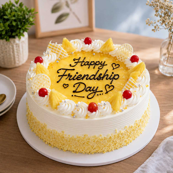 Half Kg Pineapple Friendship Day Cake