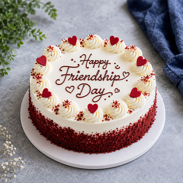 Half Kg Red Velvet Friendship Day Cake