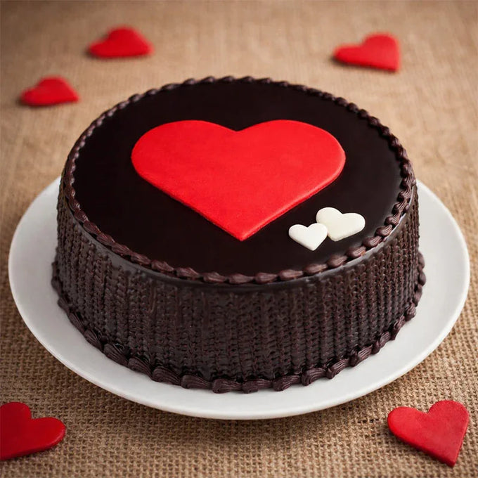 Chocolate Heart Design Half Kg Cake - Cake Delivery in Kalyani