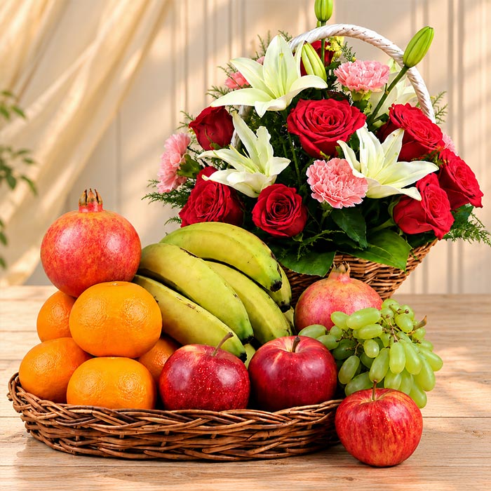 Hearty Fruits & Flowers Combo