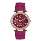 Steel Chain N Diamond Studded Dial Ladies Watch - Purple customer review image