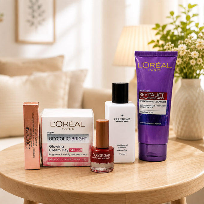 L'Oréal & Colorbar Beauty Care Essentials Gift Combo