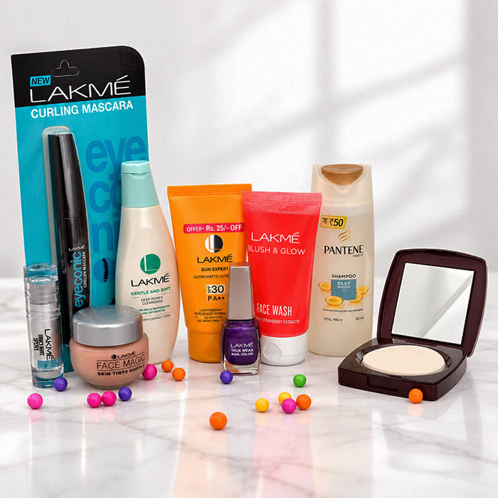 Lakme Beauty Makeup Combo with Foundation Kajal Lipstick & Blush
