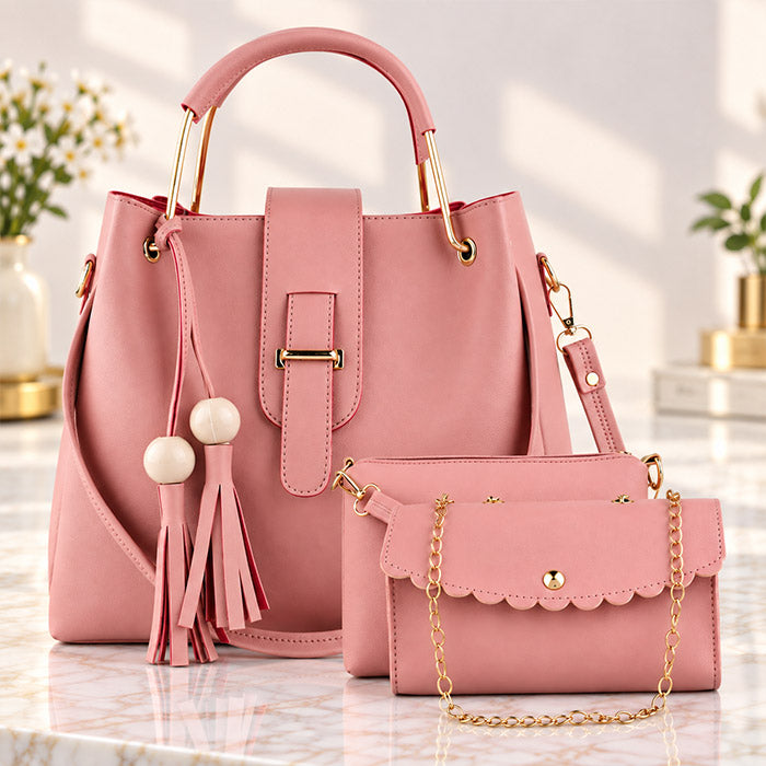Leather Handbags Combo of 3 for Women
