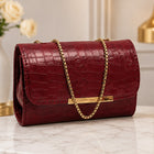 Leatherette Side Sling Bags For Women's Ladies Croco customer review image