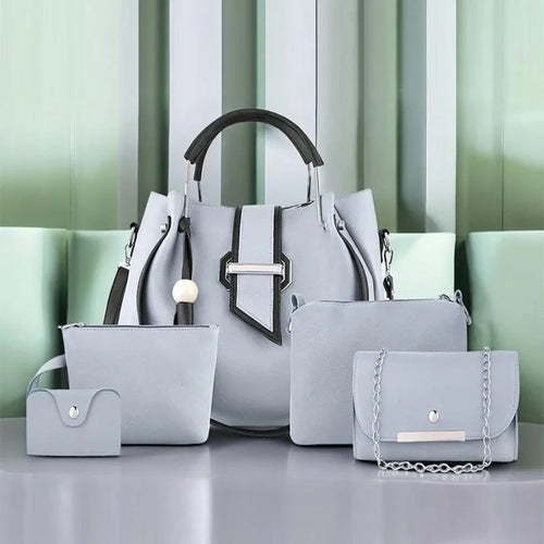 Fargo Light Grey 5-Piece Handbag Set with Sling & Pouches Online Gift Delivery