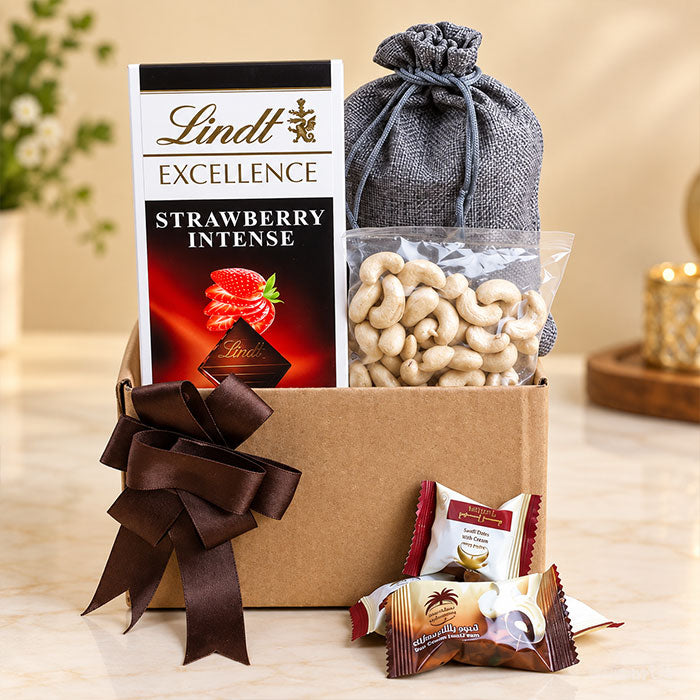 Lindt Strawberry Chocolate with Dates & Cashew Gift Box