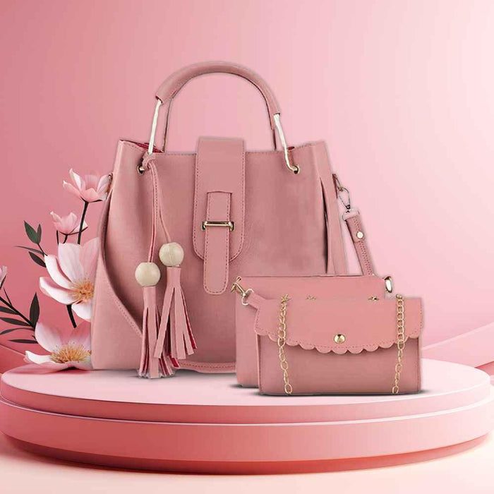 Leather Handbags Combo of 3 for Women