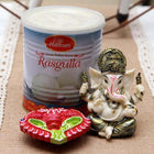 Ganesh Idol Haldiram Rasgulla and terracotta Diya customer review image