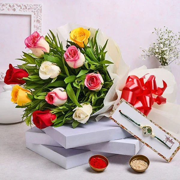 Mixed Roses N Fancy Rakhi