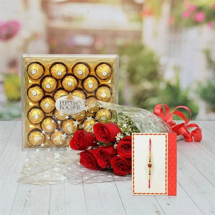 Attractive Rakhi Special Basket And Ferrero Rocher