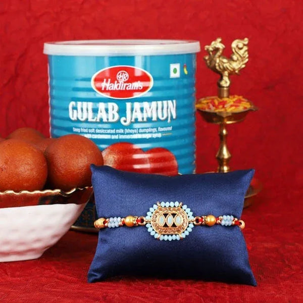 Pastel Rakhi With Gulabjamun